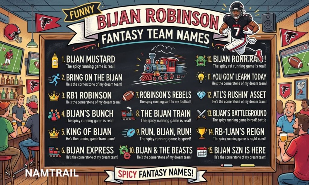 Funny Bijan Robinson Fantasy Team Names