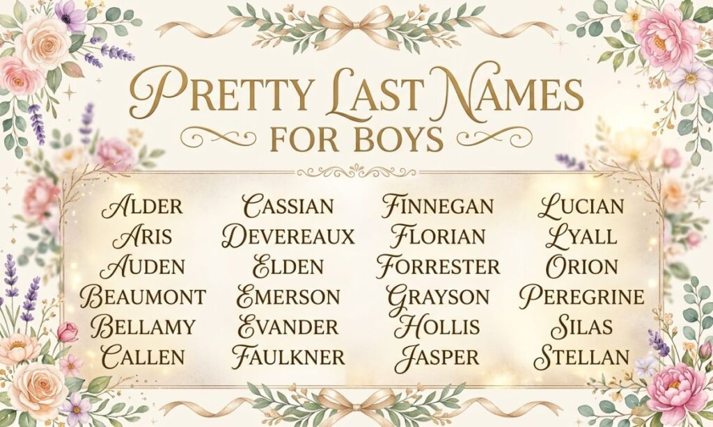 Pretty Last Names For Boys