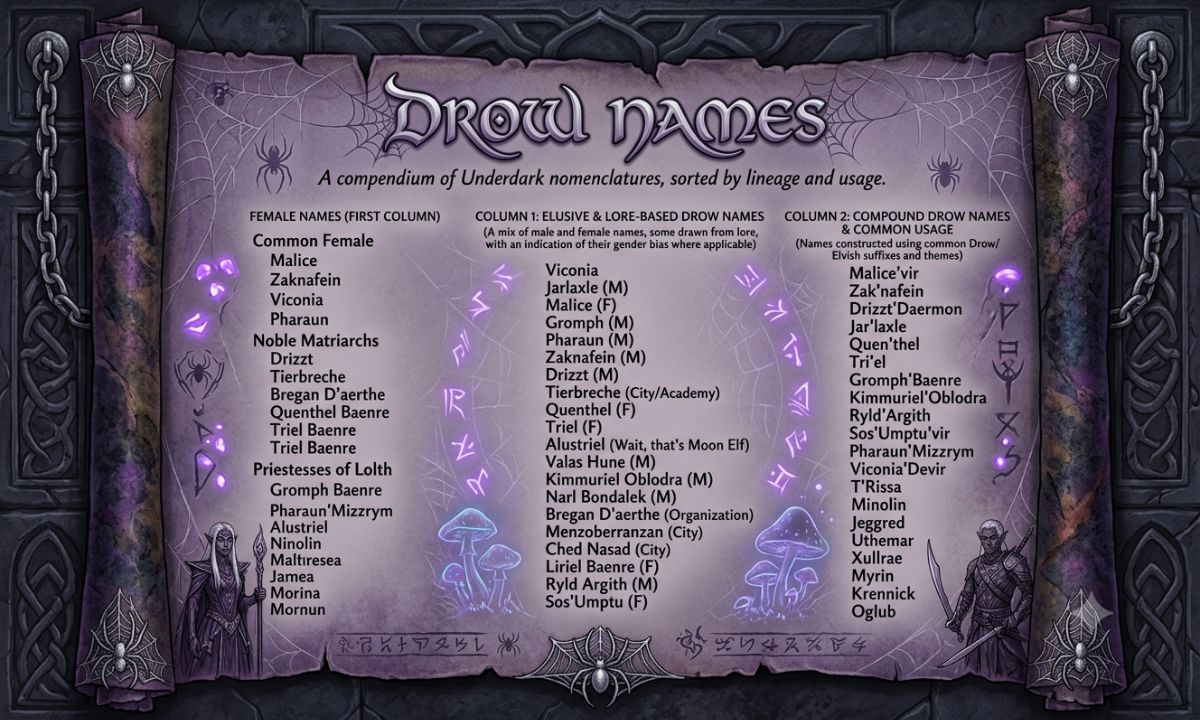 Drow Names