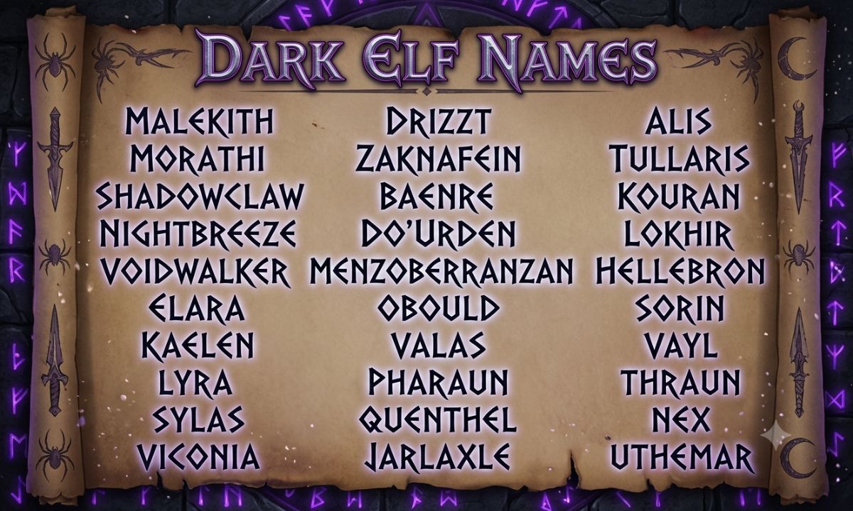Dark Elf Names