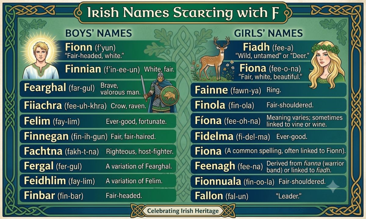 Irish Names Starting With F