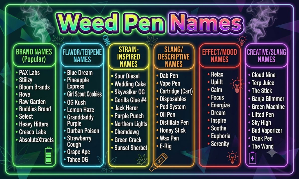 Weed Pens Names