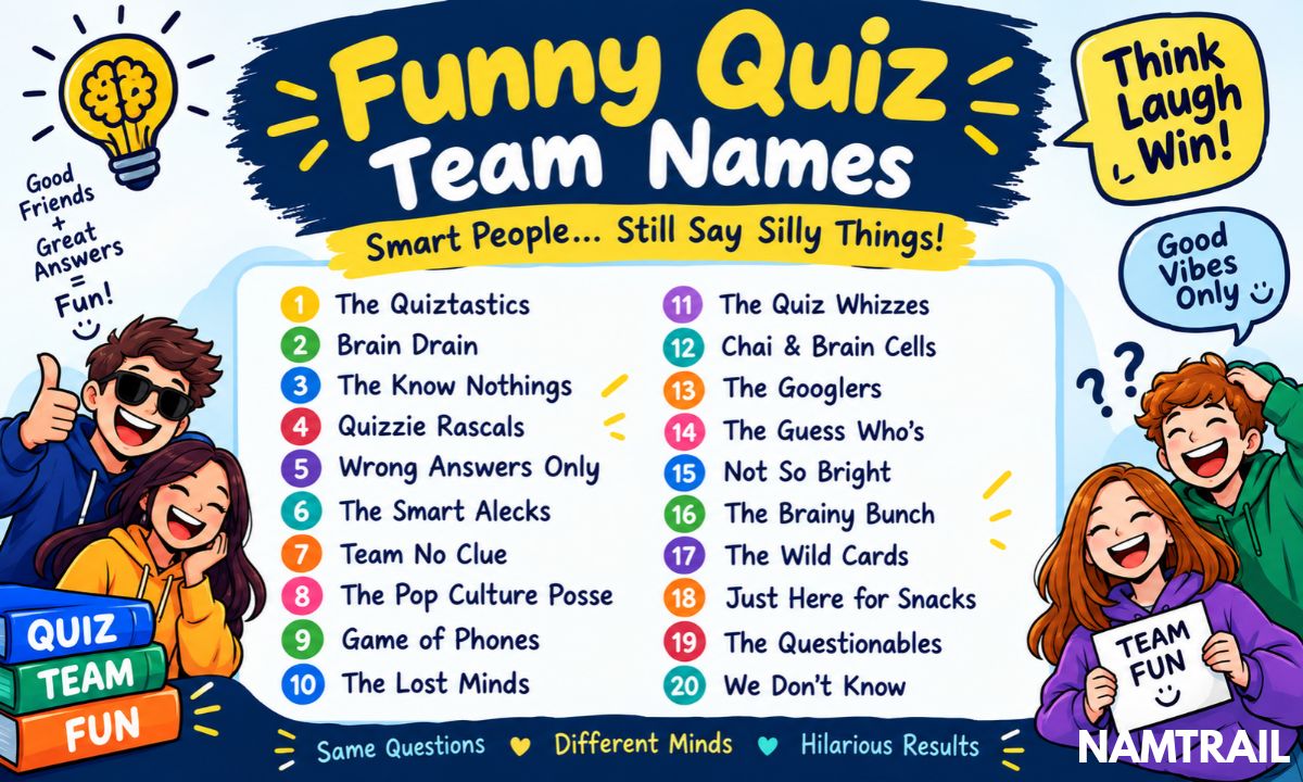 Funny Quiz Team Names