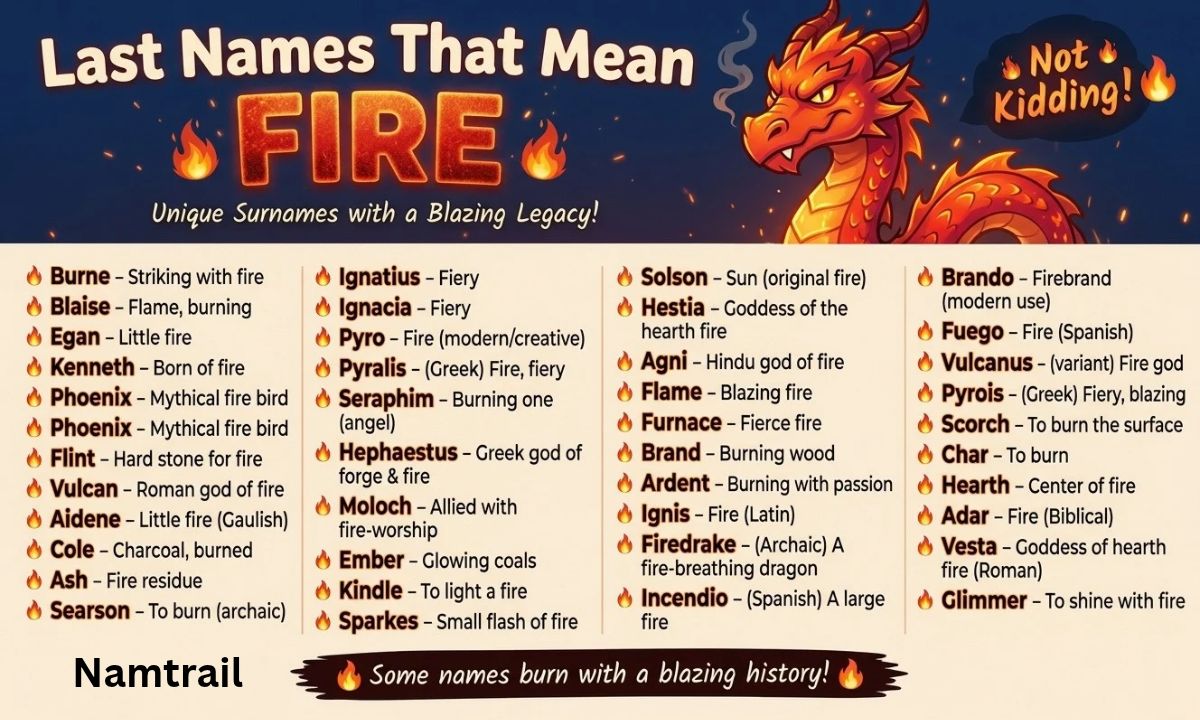 Last Names That Mean Fire