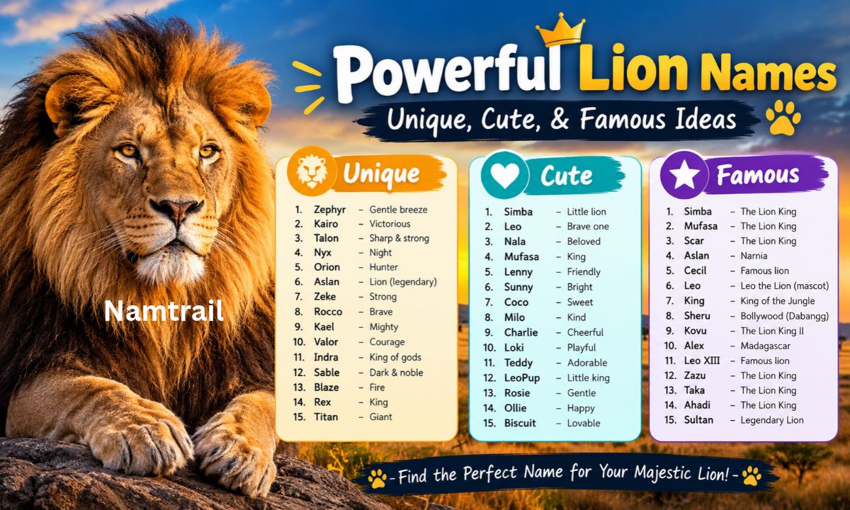 Powerful Lion Names
