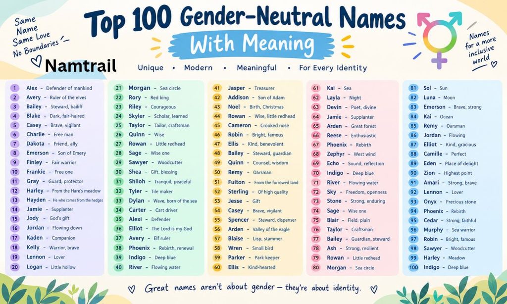 Top 100 Gender-Neutral Names With Meaning