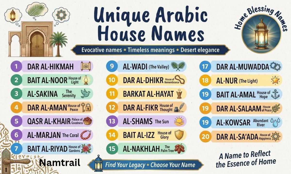 Unique Arabic House Names